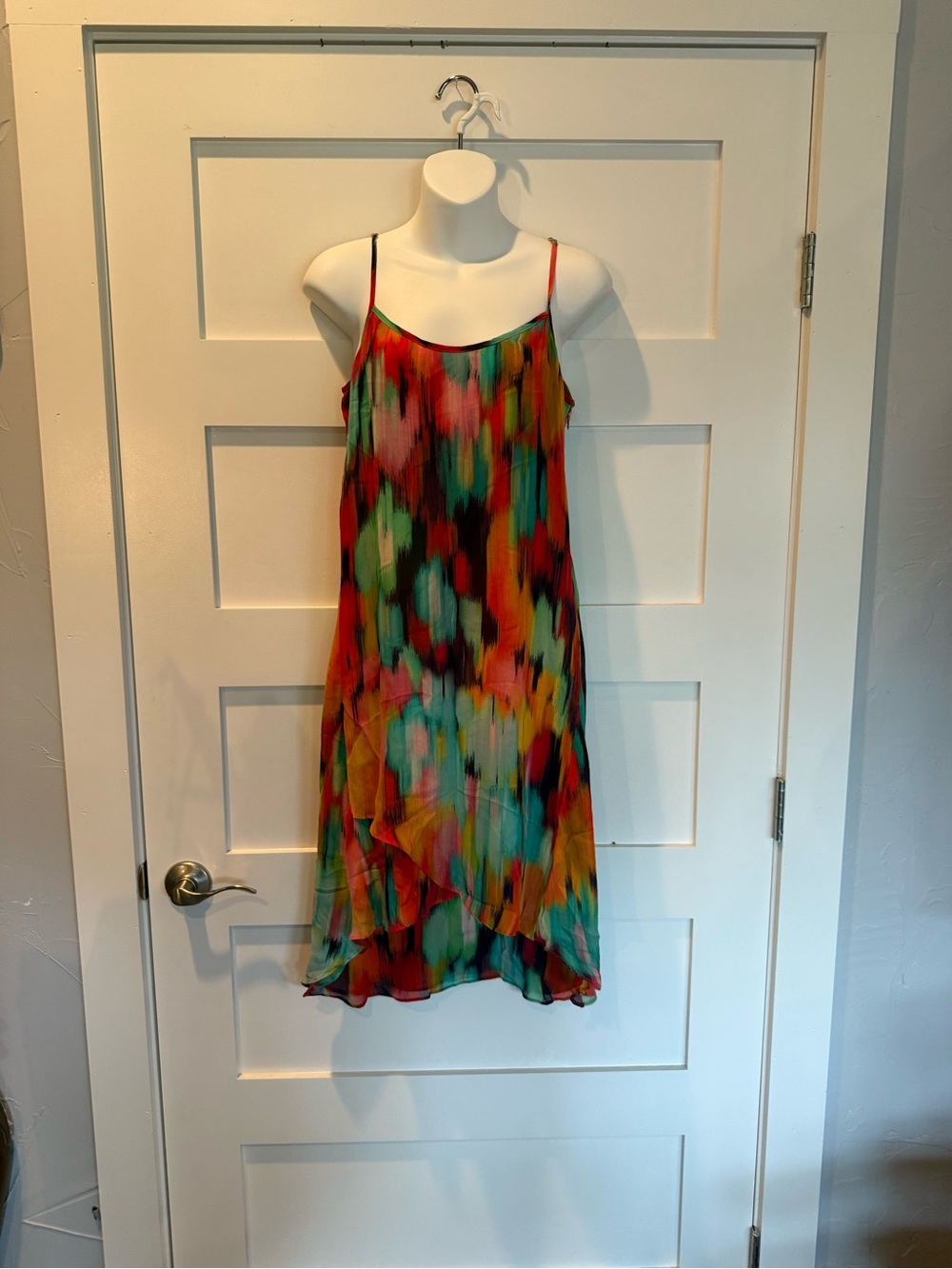Colorful Abstract Print Spaghetti Strap Dress